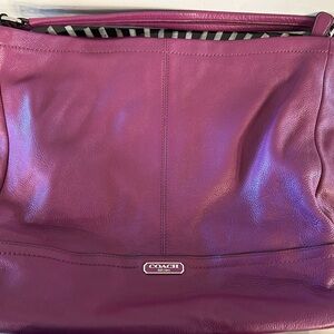 Coach Purple Shoulder Bag with Slouchy Design